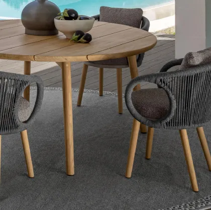 Tavolo in legno con sedie in legno e tessuto Karen di Talenti