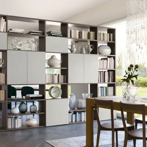  Libreria divisoria Living Grigio Corda di Veneta Cucine