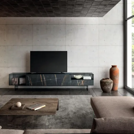  Mobile Porta Tv 36e8 Glass 1408 di Lago