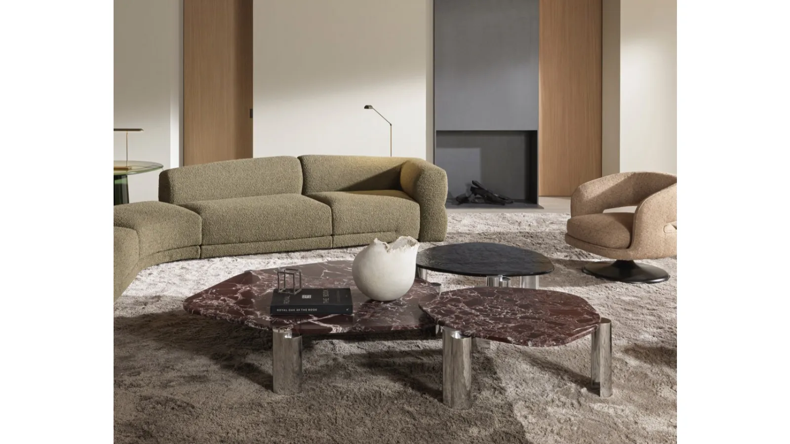 Tavolino Maylis in marmo e vetro di Molteni & C