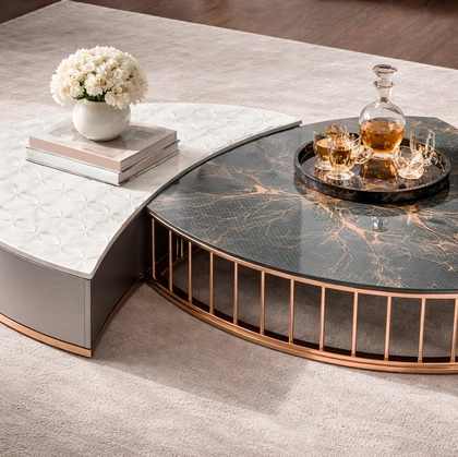 Tavolino di design Slice Marble di Migliorino