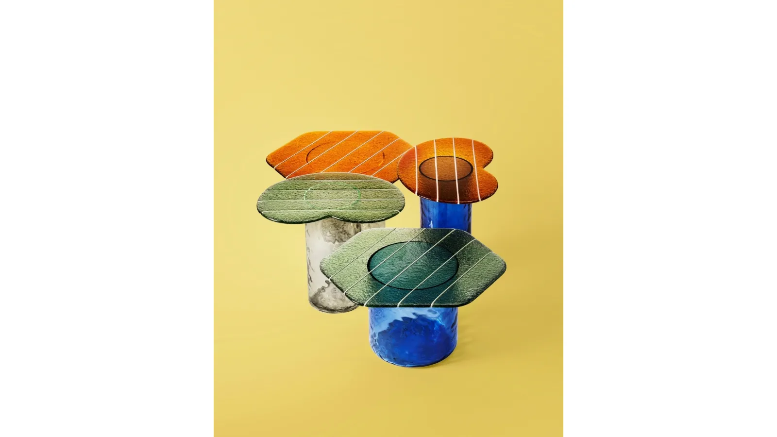 Tavolino Striche in vetro di Murano di Miniforms