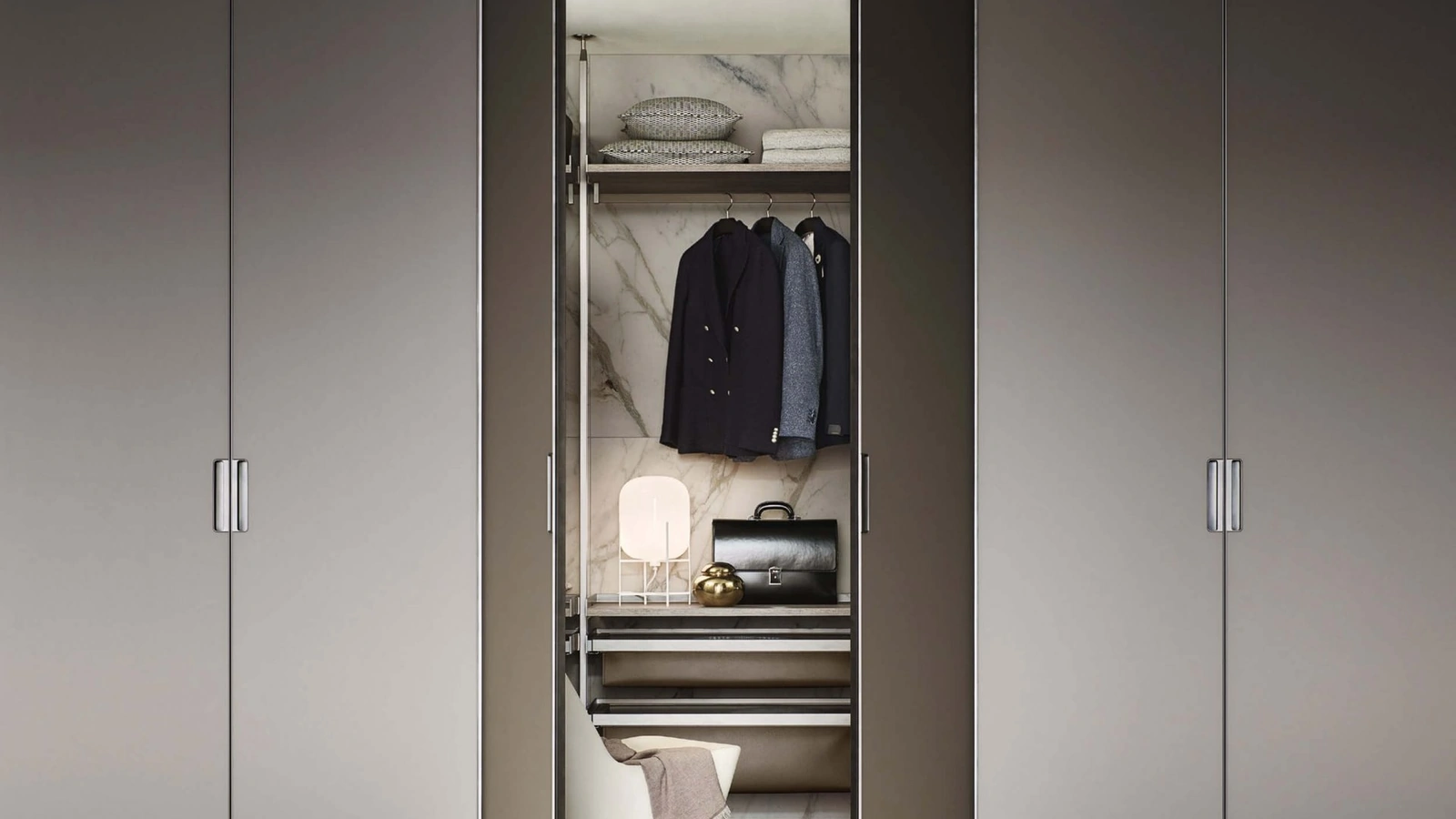 Armadio Cover Freestanding Grigio Ombra di Rimadesio