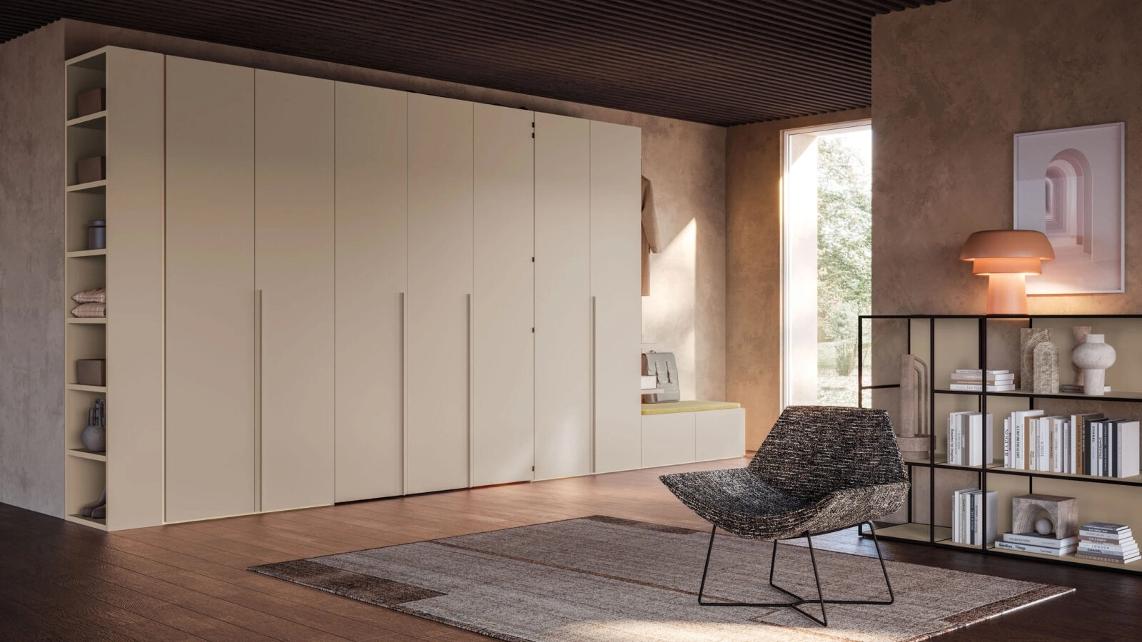 Armadio Home Office 10 in laccato opaco ecrù di Orme