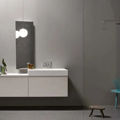 Mobile da Bagno sospeso in melaminico e top in Corian 45 08 di Birex
