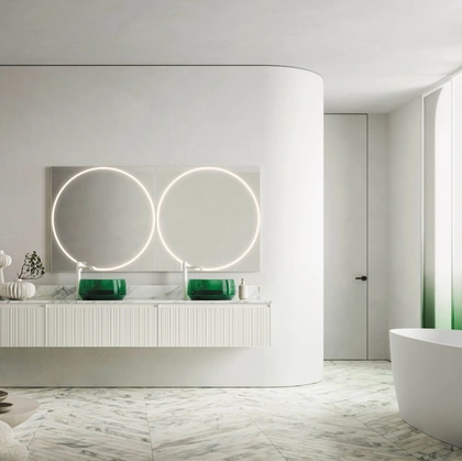 Mobile da Bagno sospeso Absolute 43 in vetro laccato di Arbi