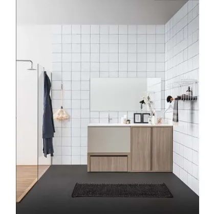 Mobile Bagno da appoggio in melaminico e laccato con top in mineral marmo Acqua e Sapone 05 di Birex