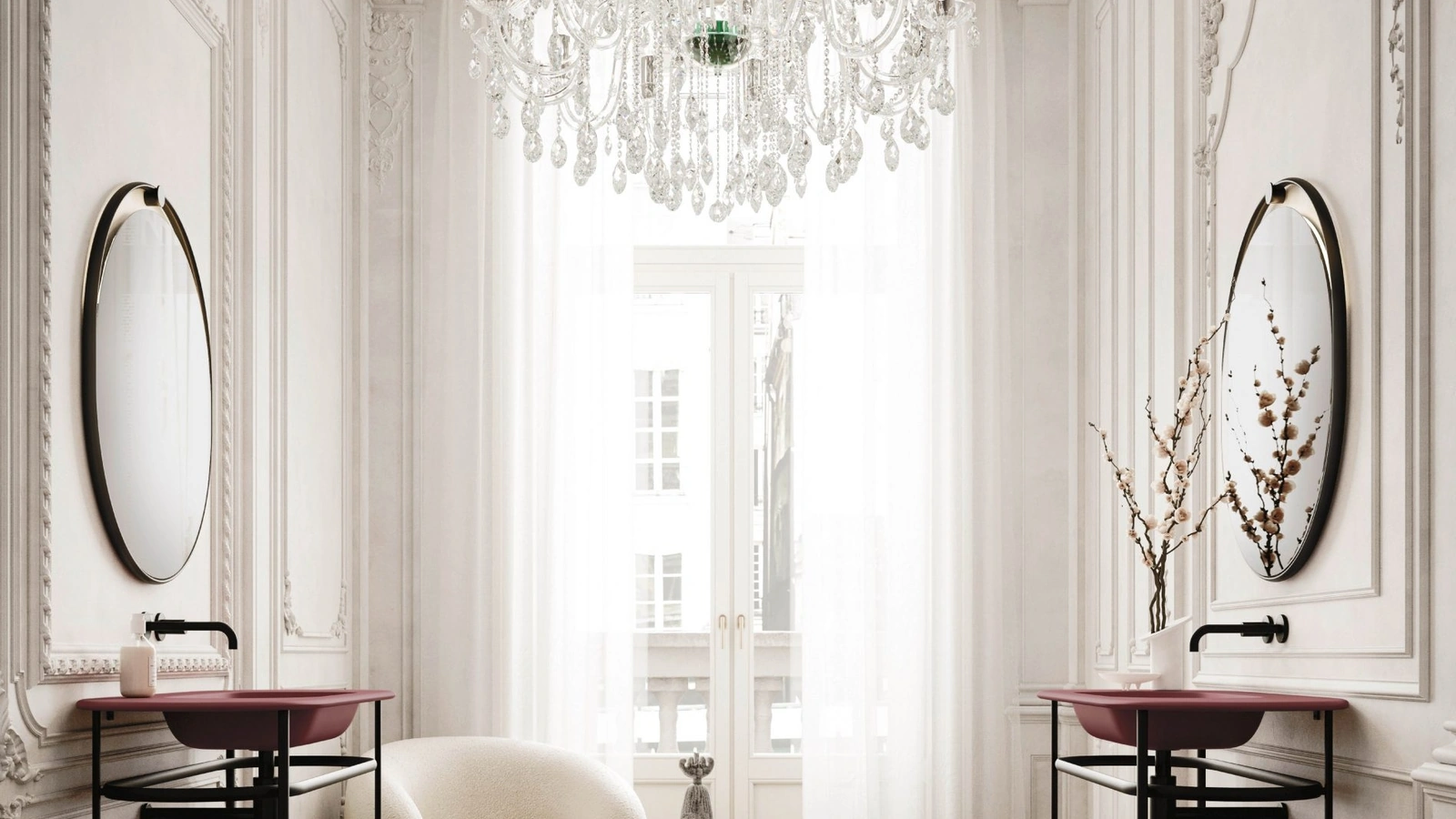 Mobile da Bagno sospeso Almond 02 in laccato opaco di Arbi