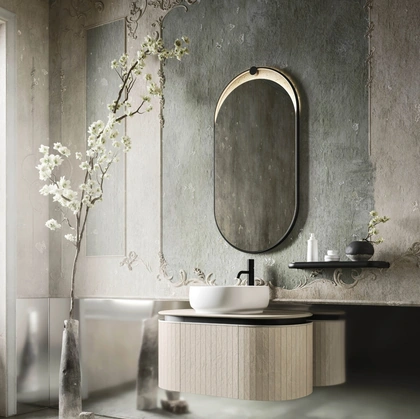 Mobile da Bagno sospeso Almond 01 in laminam Alaska di Arbi