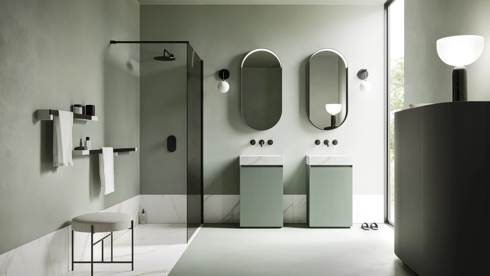 Mobile da Bagno a terra Code 01 in laccato opaco di Arbi