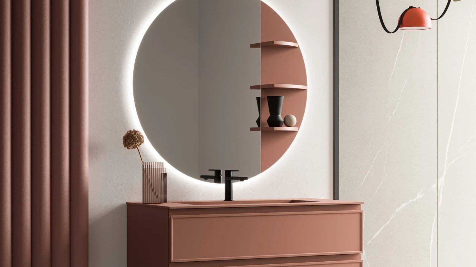 Mobile da Bagno sospeso Decor 01 in laccato di Arbi