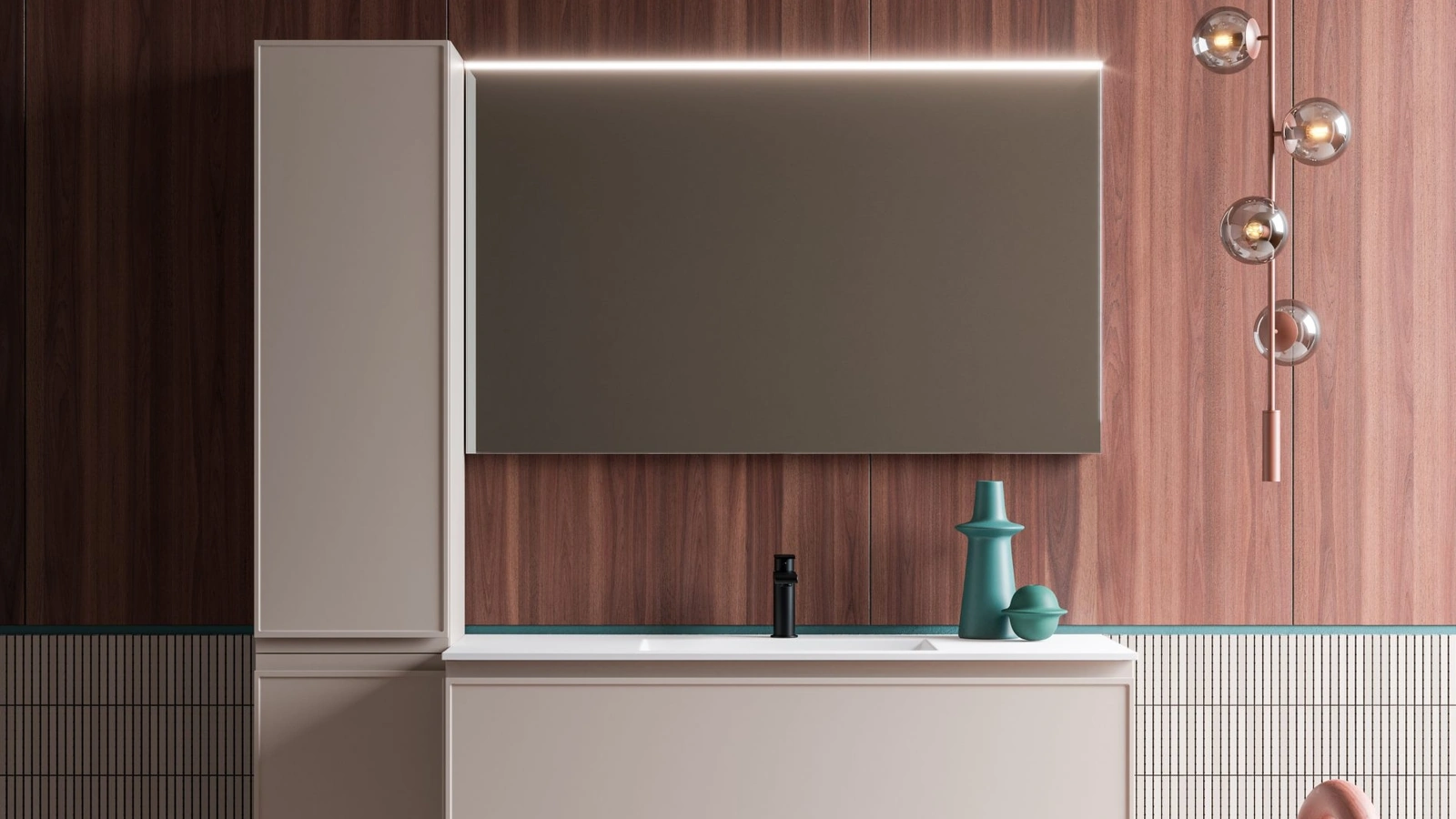 Mobile da Bagno sospeso Decor 04 in laccato di Arbi