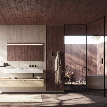 Mobile da Bagno sospeso Fold 03 in laccato di Arbi