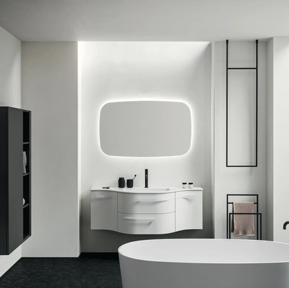 Mobile da Bagno sospeso Fusion Moby 30 in laccato opaco di Arbi