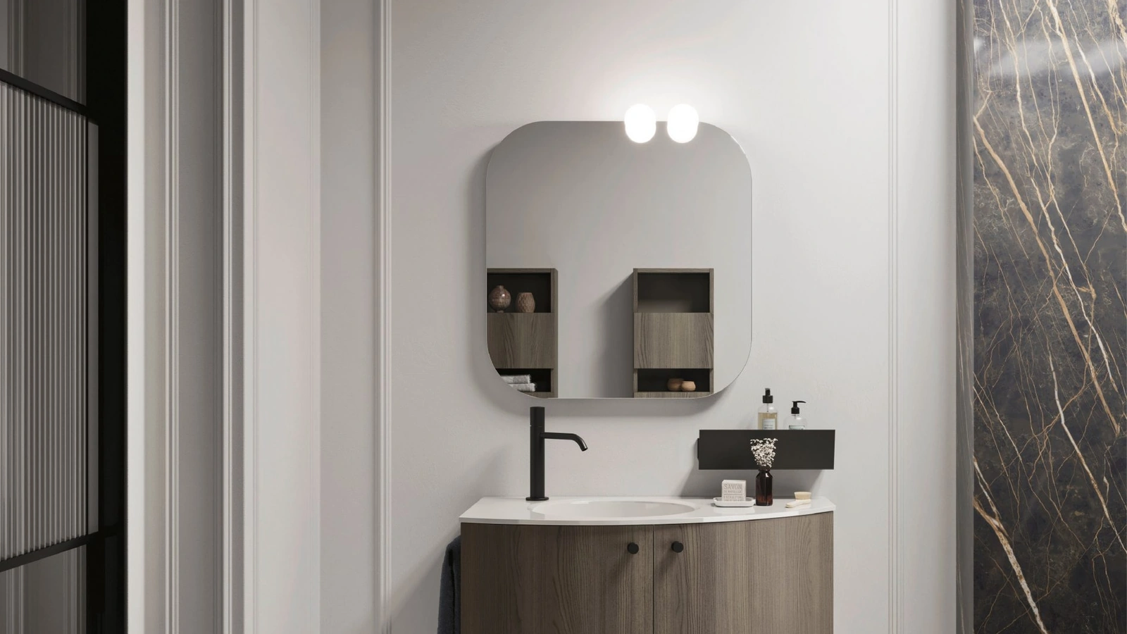 Mobile da Bagno sospeso Ho-me plus curvo 46 di Arbi