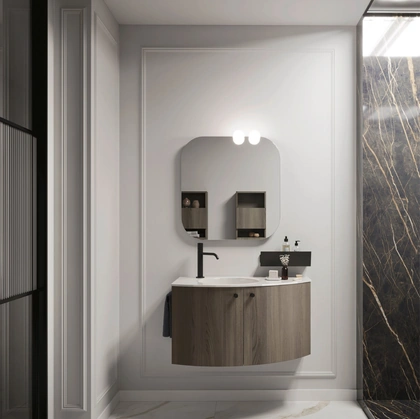 Mobile da Bagno sospeso Ho-me plus curvo 46 di Arbi