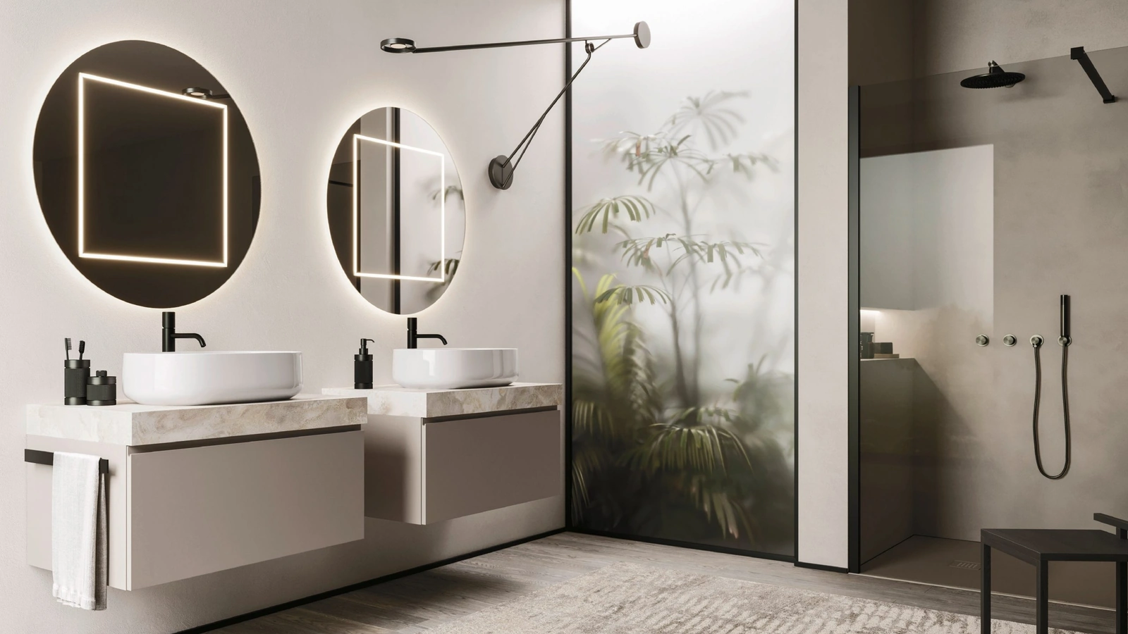 Mobile da Bagno sospeso Ho-me plus J 55 in laccato di Arbi