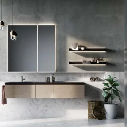 Mobile da Bagno sospeso in laccato metallico Sidero 07 di Birex