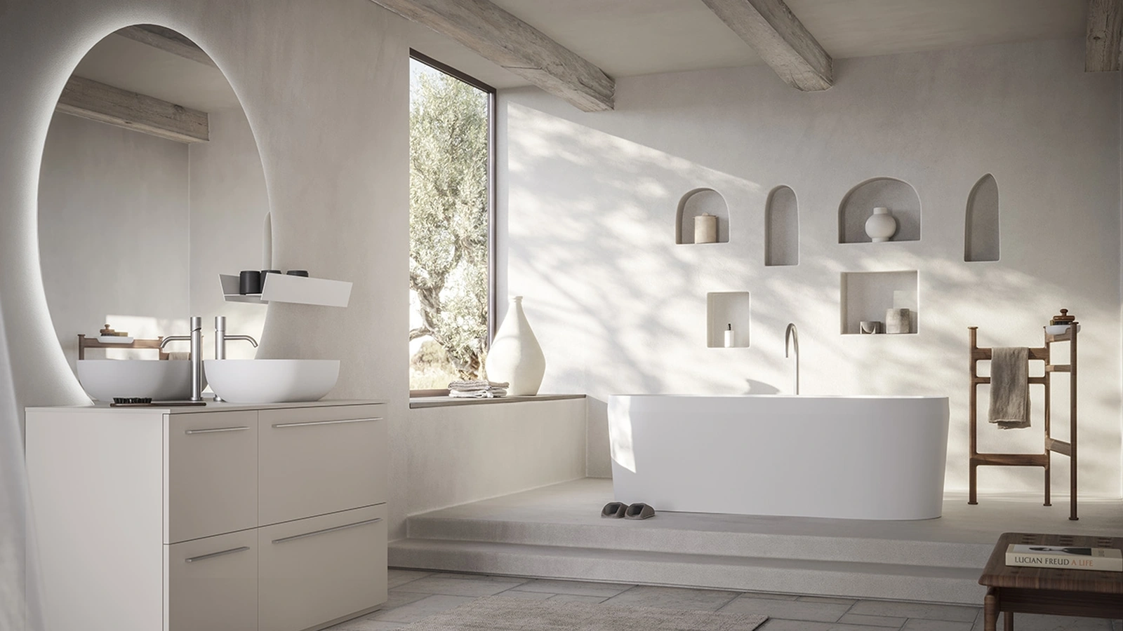 Mobile da Bagno a terra Sky Liscio 19 in laccato di Arbi