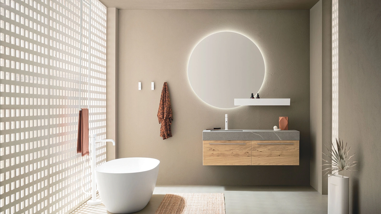 Mobile da Bagno sospeso Sky Pregiati 07 in legno di Arbi