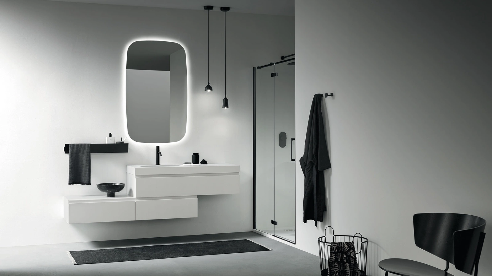 Mobile da Bagno sospeso Street 02 in laccato opaco di Arbi