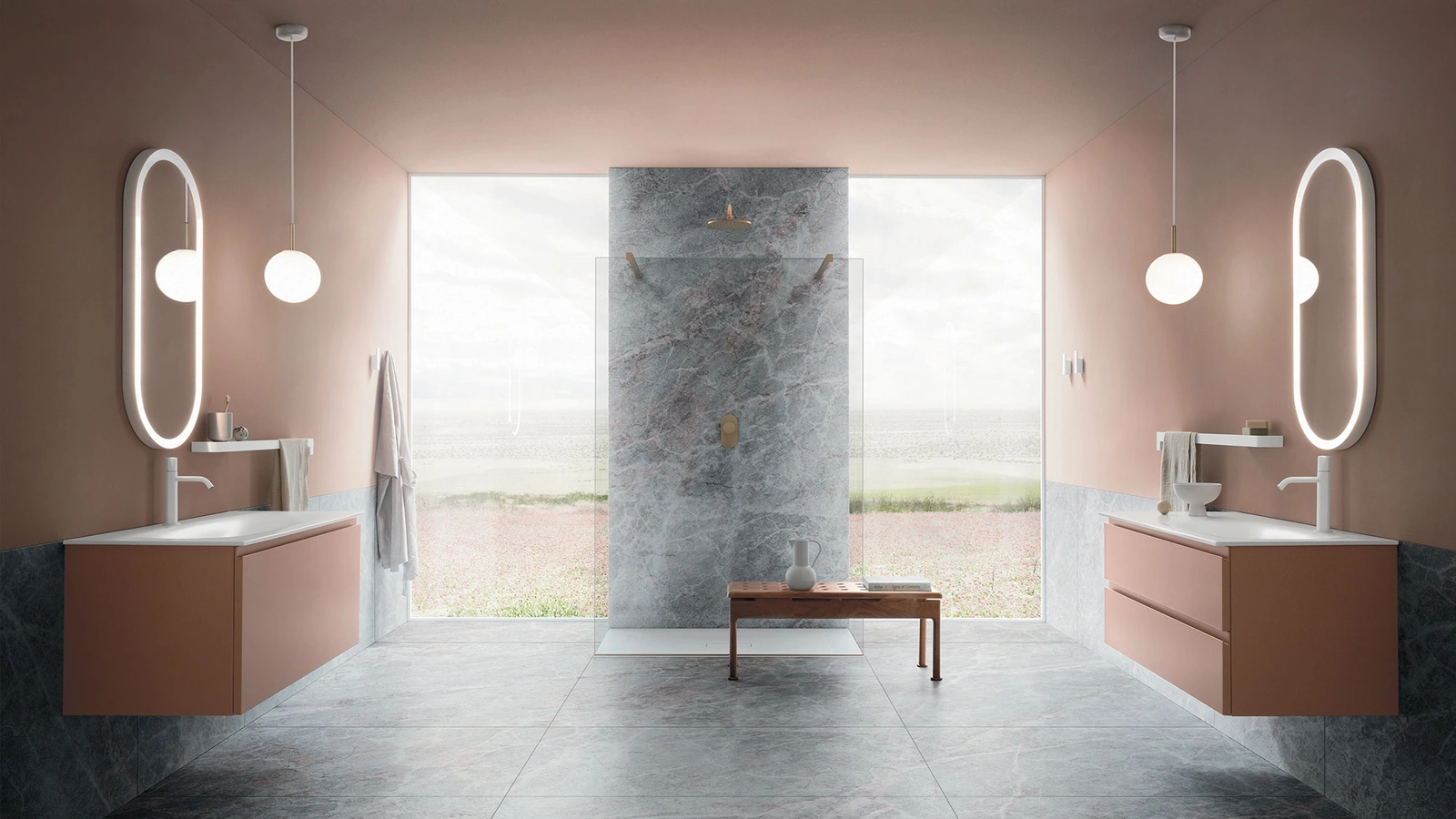 Mobile da Bagno sospeso Street 05 in laccato opaco di Arbi