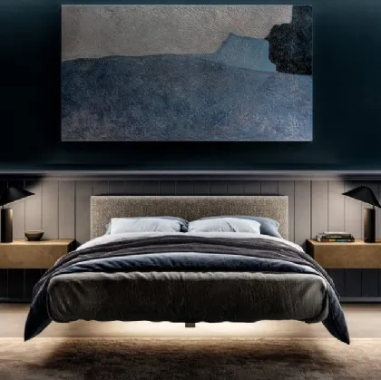 Comodino sospeso Materia 1070 in vetro finitura Metal XGlass Bronzo di Lago
