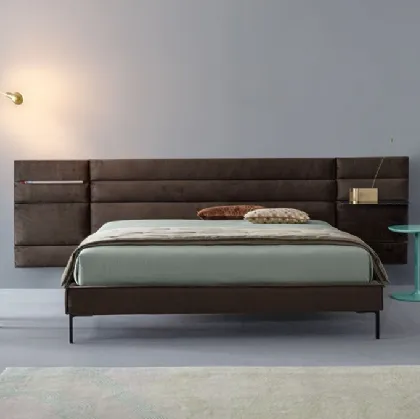 Letto matrimoniale in tessuto Boiserie Set Slim di Twils