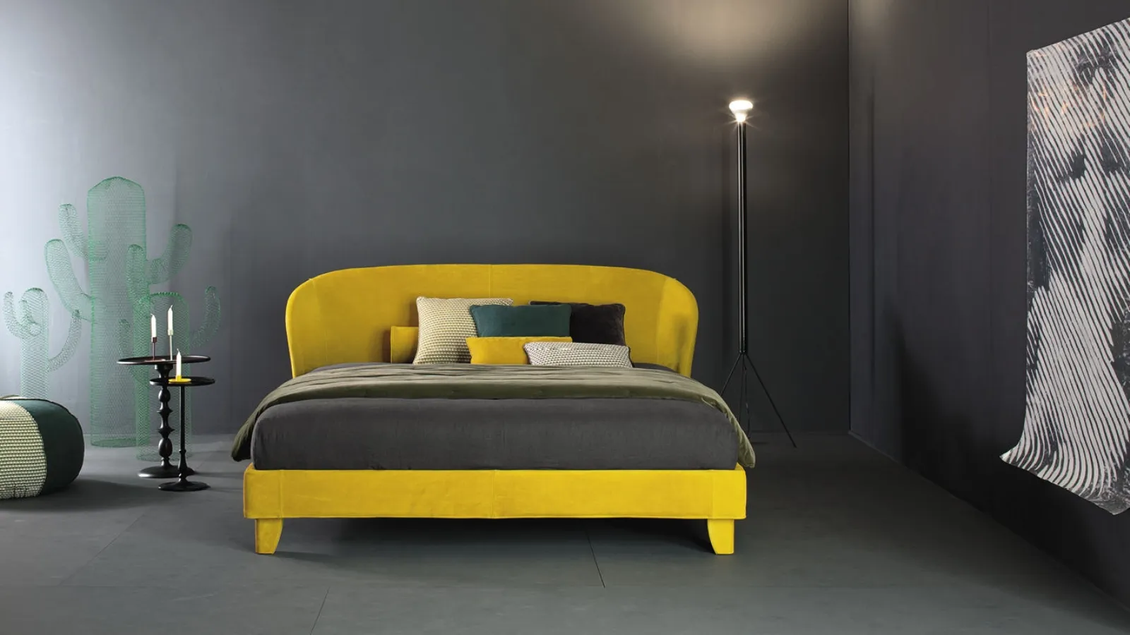 Letto in tessuto con testiera Carnaby di Twils