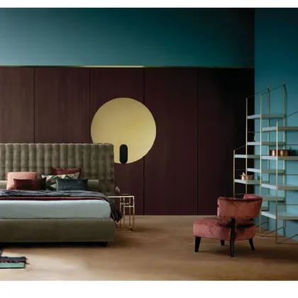 Letto in tessuto con testiera trapuntata Chocolat di Twils