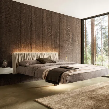Letto sospeso con testiera in tessuto arricciato Fluttua Replis di Lago