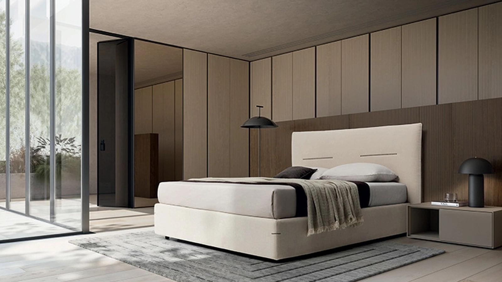 Letto Horizon in tessuto imbottito di Ennerev