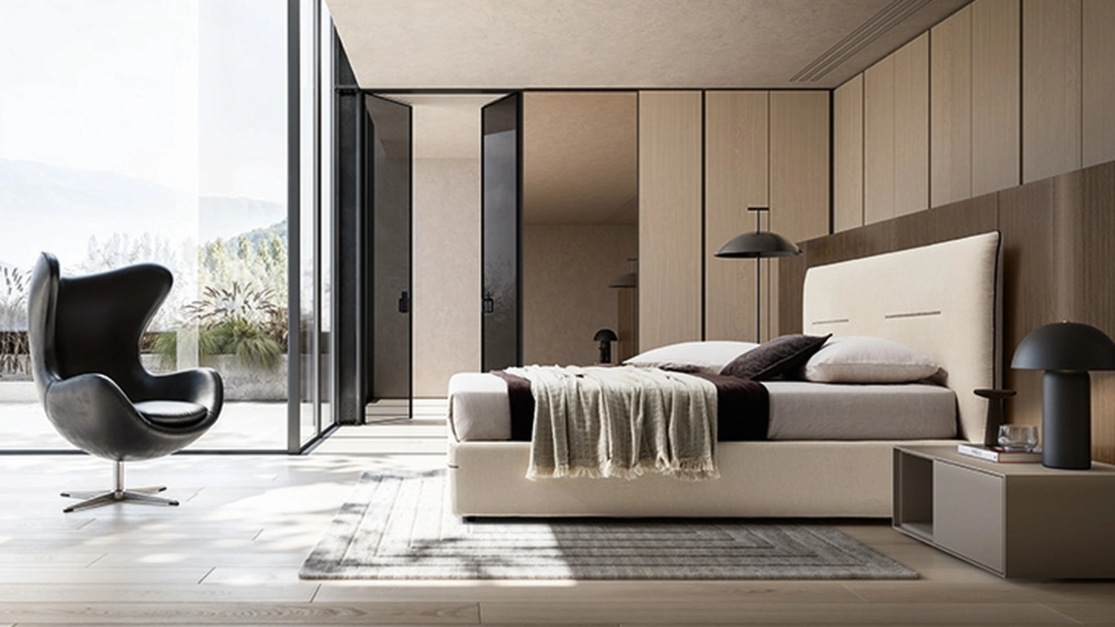 Letto Horizon in tessuto imbottito di Ennerev