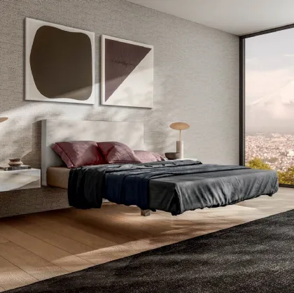 Letto sospeso con testiera in tessuto Fluttua di Lago