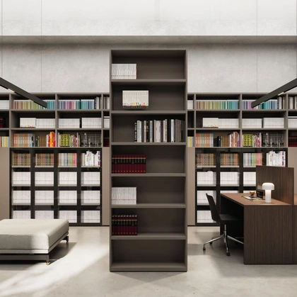 Libreria componibile a muro in melaminico di Nardi Interni