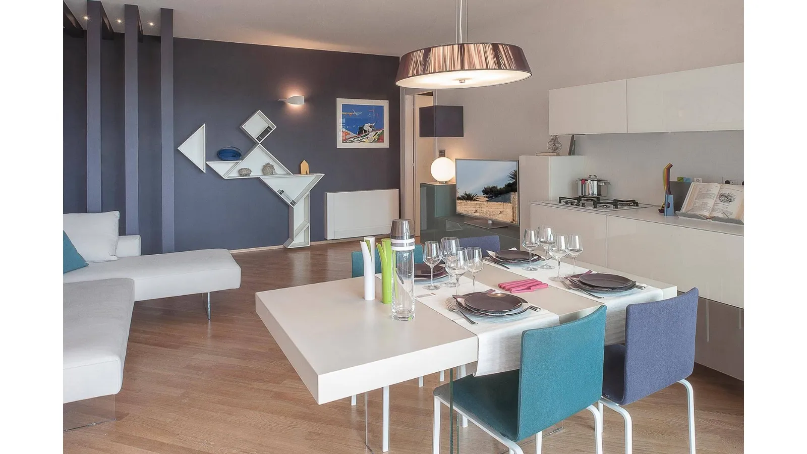 Libreria componibile di design Tangram di Lago