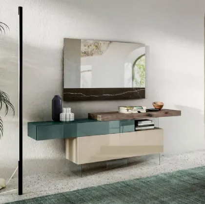 Madia 36e8 09913 in vetro laccato lucido dal design dinamico di Lago
