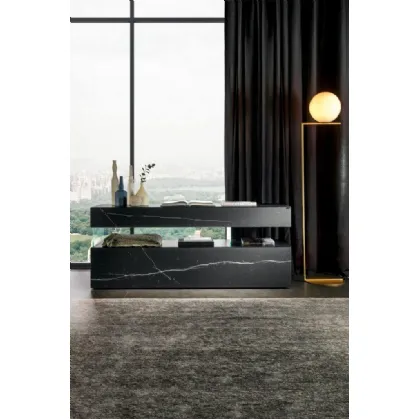 Madia Air 0862 in vetro finitura effetto marmo Marquina matt XGlass di Lago