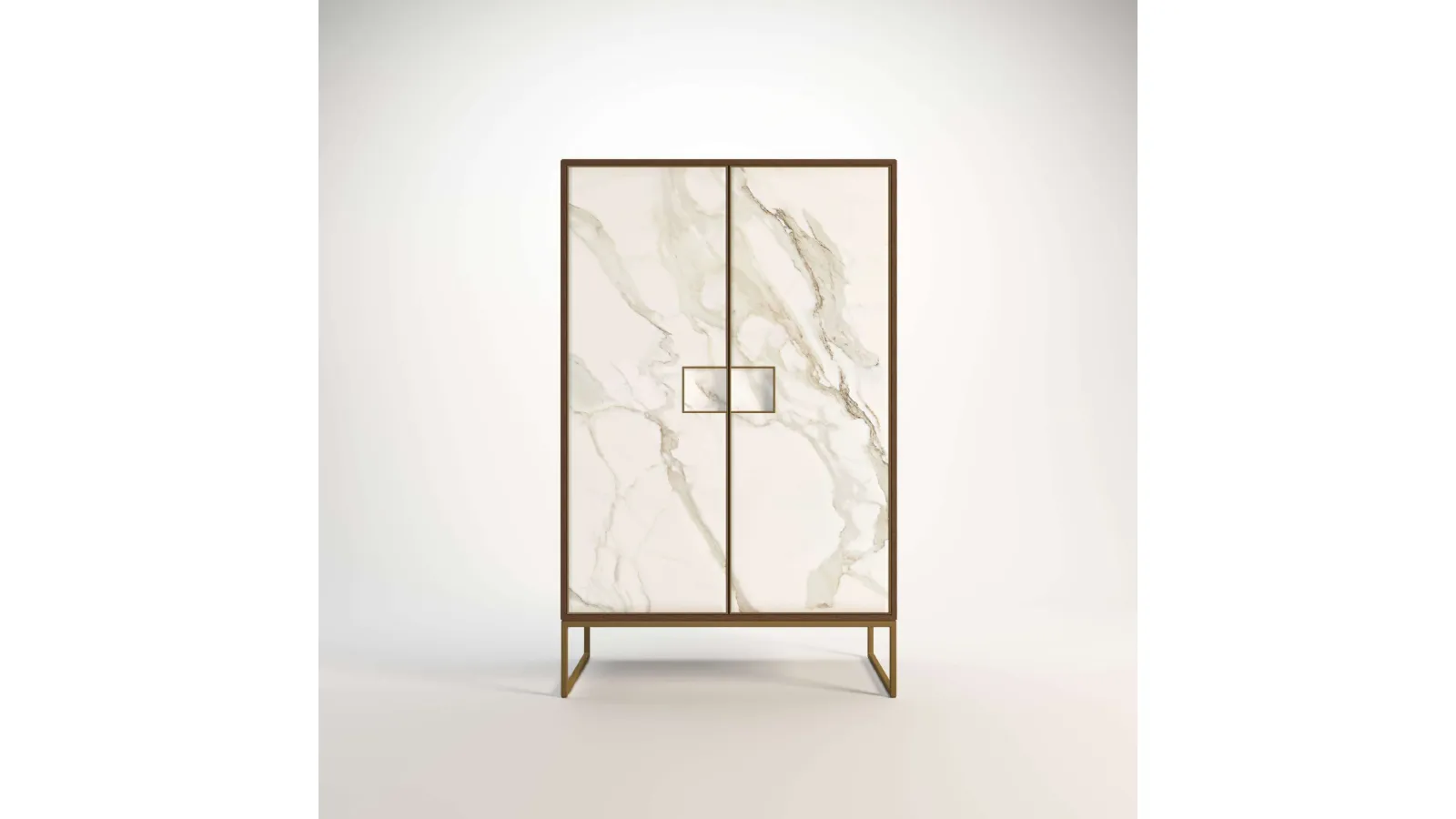 Madia Alta Charm con ante effetto marmo bianco marble 01 di Migliorino