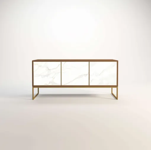 Madia a 3 ante con effetto marmo bianco Charm marble 04 di Migliorino