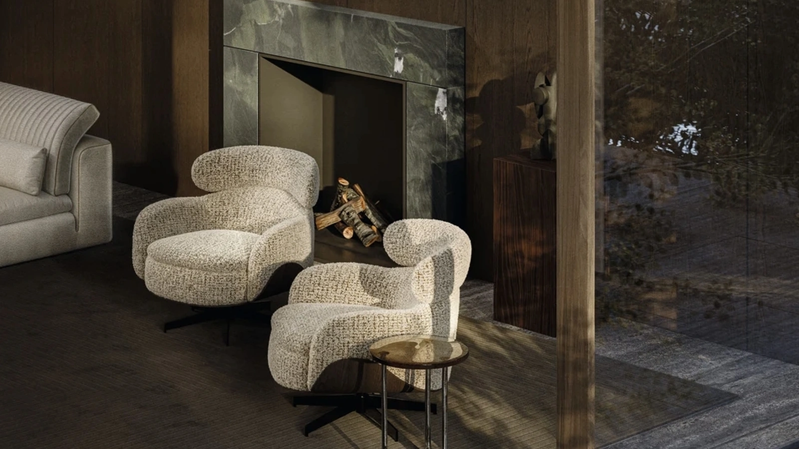 Poltrona imbottita Leonard di Molteni & C