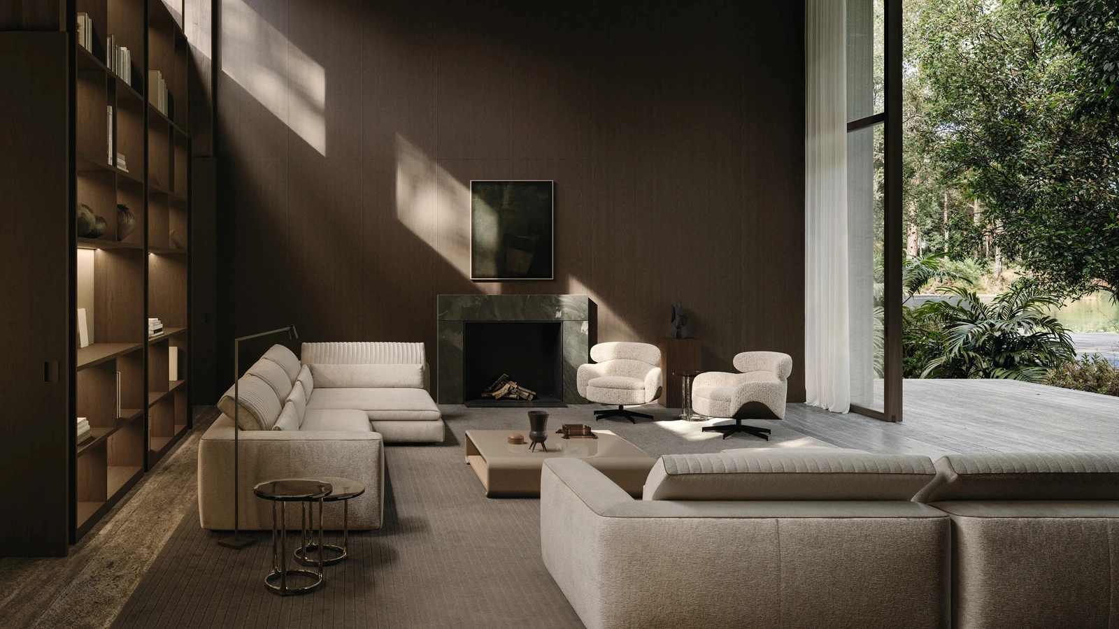 Poltrona imbottita Leonard di Molteni & C