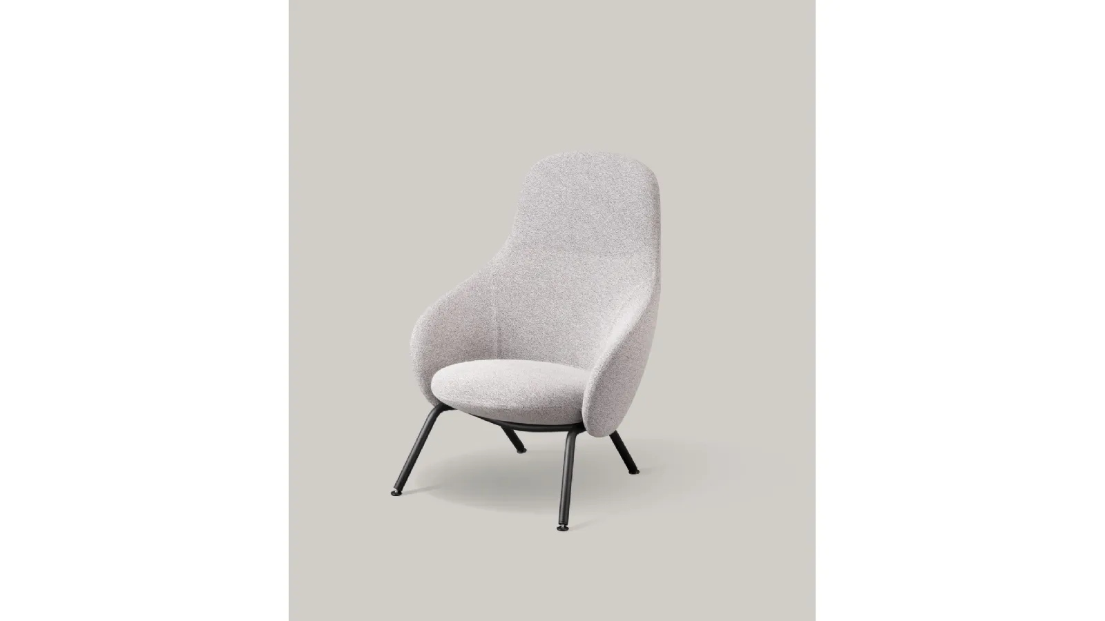 Poltrona Nebula Lounge in tessuto con base in metallo laccato Nero di Miniforms