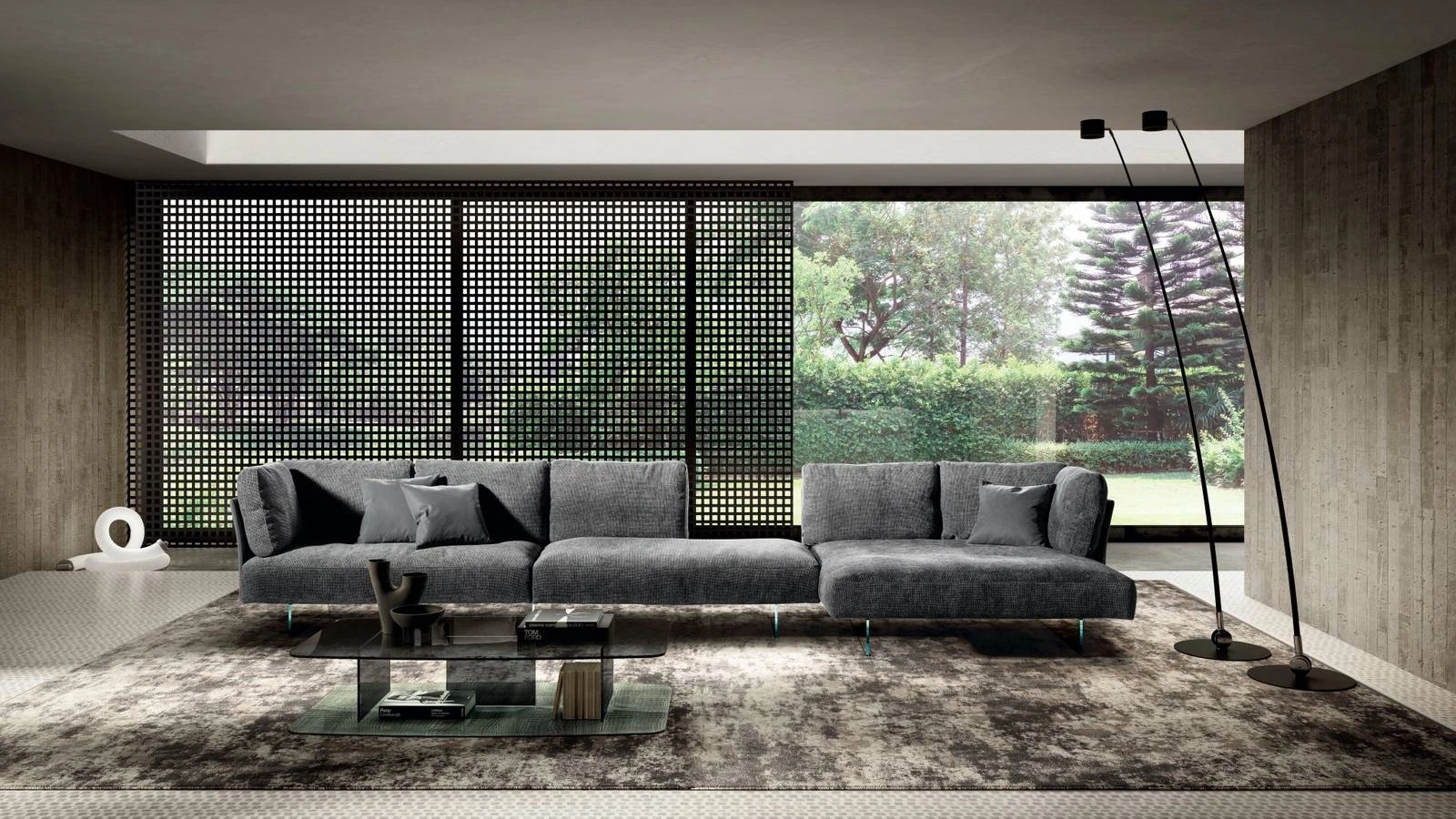 Divano con penisola Air Slim di Lago