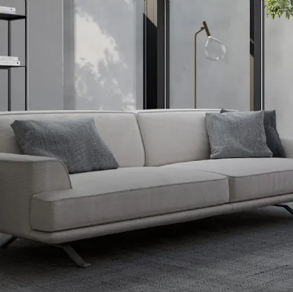 Divano lineare in tessuto Slab plus di Bonaldo