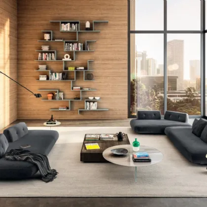 Divano lineare di design in tessuto Sand 1132A di Lago