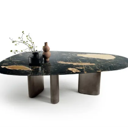 Tavolo in vetro effetto marmo Hoa 2365 di Lago