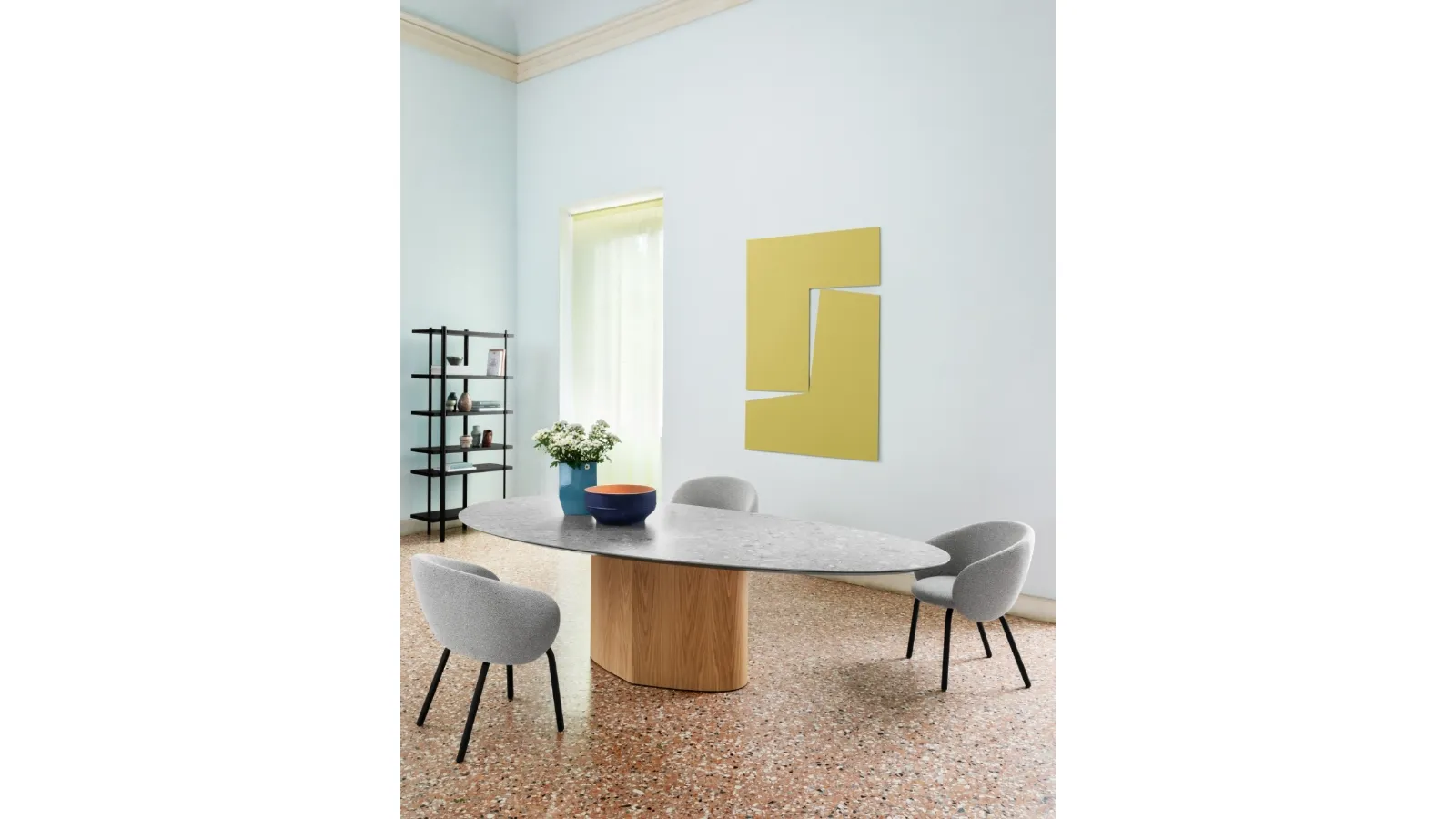 Tavolo Monoplauto con top in Marmo di Miniforms