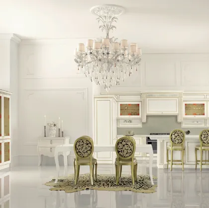 Cucina Classica angolare Mirabeau in laccato Bianco di Veneta Cucine