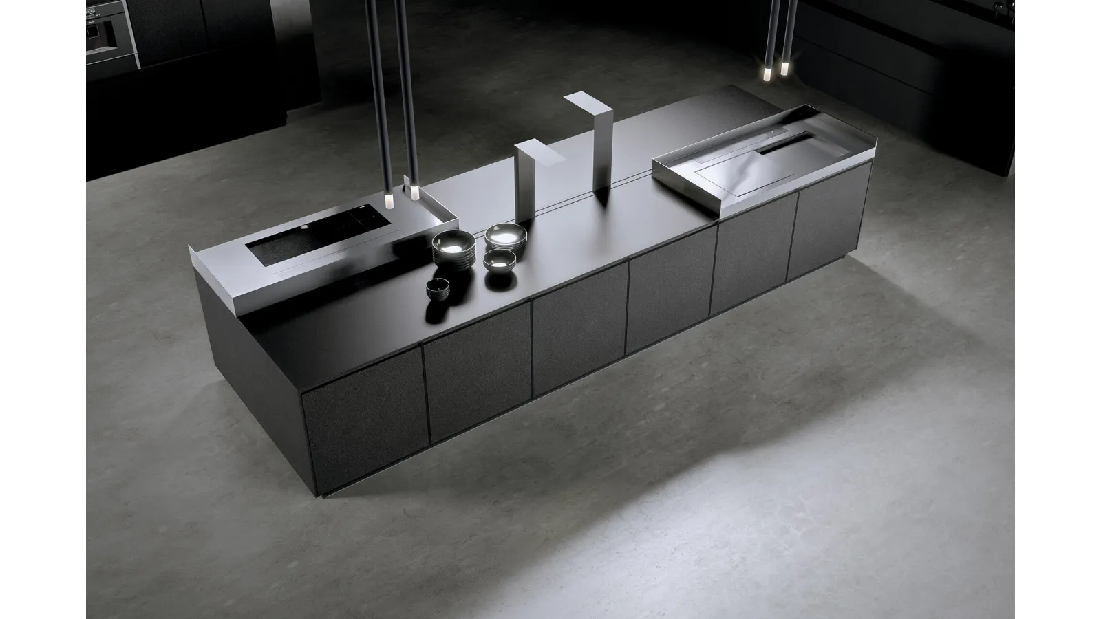 Cucina Design AkB 08 01 in Fenix Piombo di Arrital